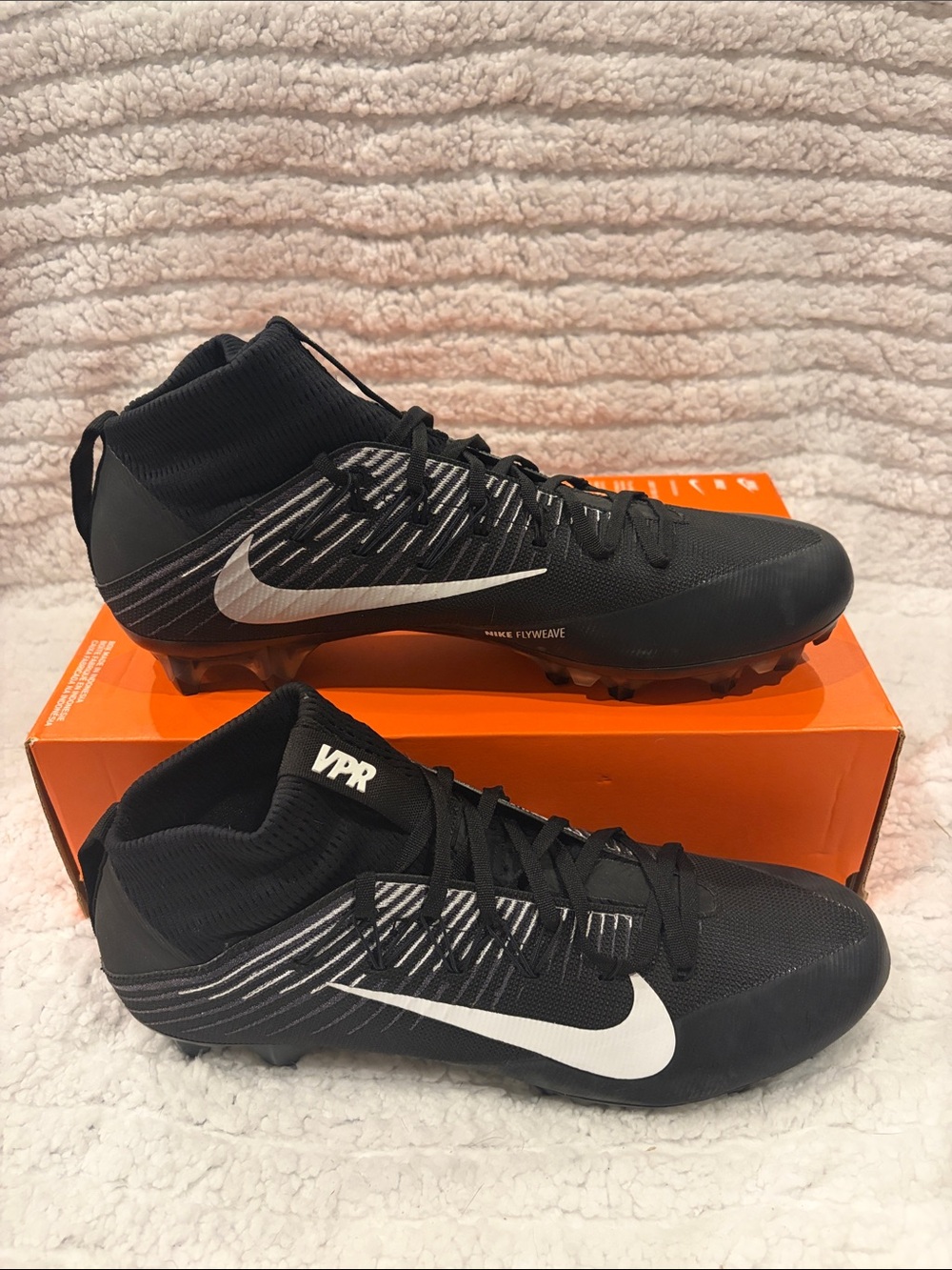 Nike Black/White High-Top Football Cleats *NO Box*